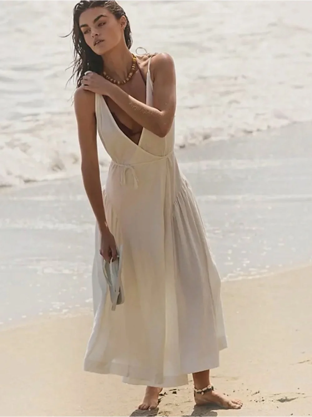 Free People Ivory Maisie Wrap Midi Dress Size X-Small